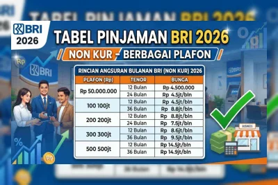 Update Tabel Pinjaman BRI 2026 Non KUR: Simulasi Cicilan dan Syarat Terbaru