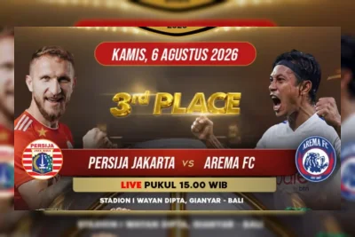 Link Live Streaming Persija vs Arema FC Hari Ini 6 Agustus 2026, Kick Off 15.30 WIB
