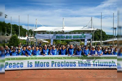 Chuncheon Peace Walk 2026: 500 Peserta Taekwondo dari 85 Negara Jalan Bersama di Danau Uiam