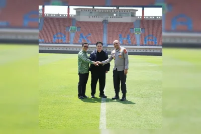 PSSI Tinjau Stadion Si Jalak Harupat, Erick Thohir Soroti Standar FIFA