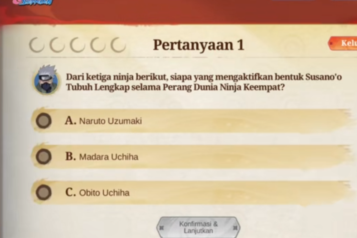 Bocoran Lengkap 10 Soal dan Kunci Jawaban Kuis Akademi Ninja Naruto x Mobile Legends MLBB Hari ini Untuk Emote Gratis
