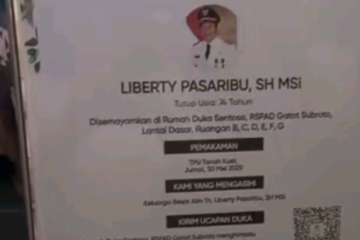 Kabar Duka! Liberty Pasaribu, Ayah Wakil Menteri Investasi & Hilirisasi/Wakil Kepala BKPM Todotua Pasaribu, Meninggal Dunia pada Selasa 27 Mei 2025