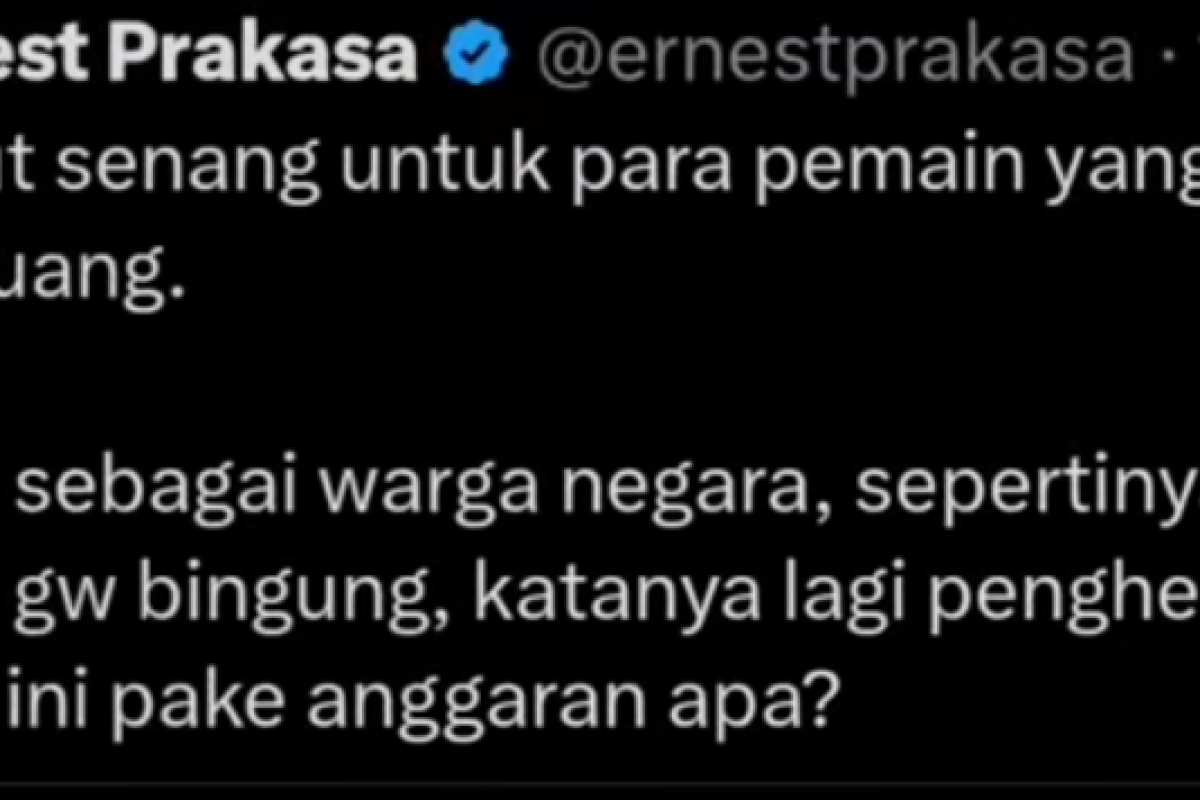 Hadiah Rolex untuk Timnas Indonesia Berasal Dari APBN Atau Uang Pribadi Presiden Prabowo Subianto? Komika Ernest Prakasa Minta Apresiasi Atlet Seimbang dan Transparan